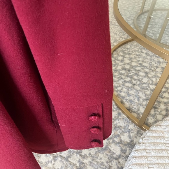 Free People Red Peacoat Pleated Back , Size 6 - Picture 4 of 9